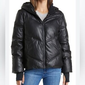 UGG Women's Ronney Puffer Faux Leather Coat